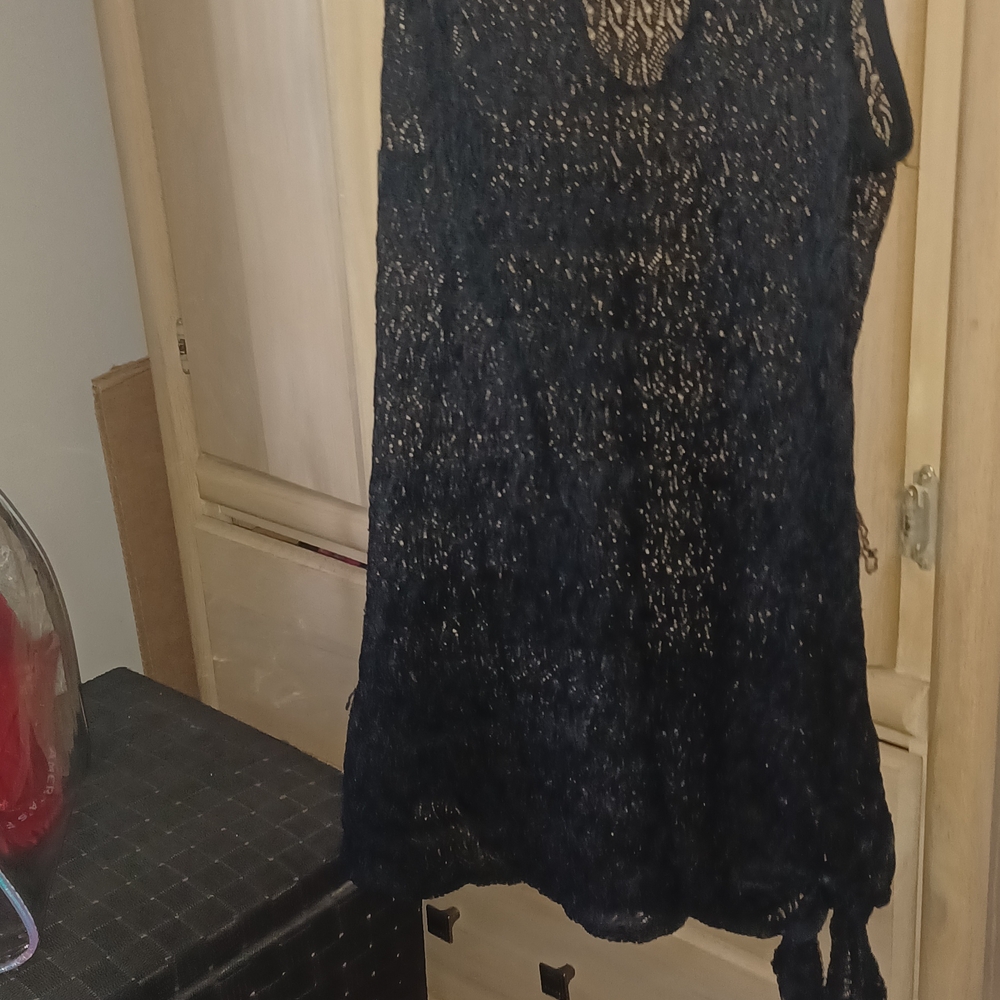 Time and Tru Black Lace Tank Top